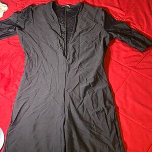 🖤 Fashion Nova Black Biker-Short V-Neck Jumpsuit — Sleek, Stretchy & Body-Body